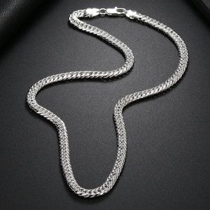 Awesome Cuban Link 22 Inch Long 6mm Wide Silver Chain